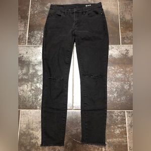 Blanknyc Denim Women's 26 Jeans Intro Black Tapered Leg Distressed Denim